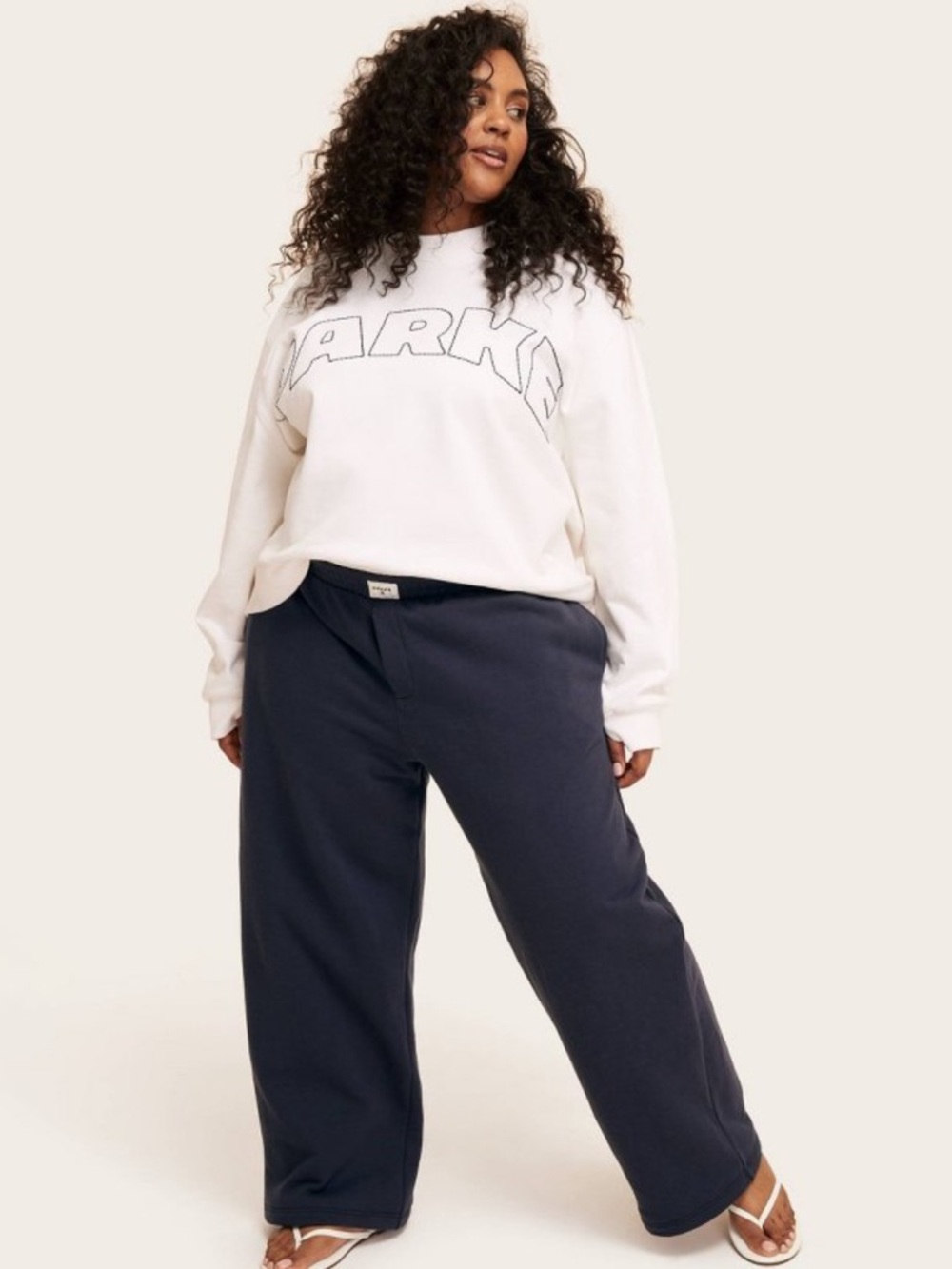 PARKE X Target Wide-Leg Sweatpants in Navy